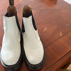 Dr. Martens White Ankle Boots